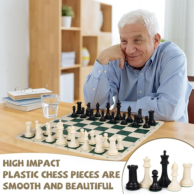 20" Tournament Chess Set - New Modern Style Pieces - Chess Board Set with XL 4X Quadruple Weighted Pieces - Travel Chess Sets for Adults Unique - Kids Chess Set for Kids - Chess Geeks