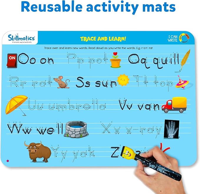 Skillmatics I Can Write - Reusable Preschool Learning Activities, Educational Toy and Game, Back to School Supplies, Gifts for Students, Kids, Toddlers Ages 3, 4, 5, 6