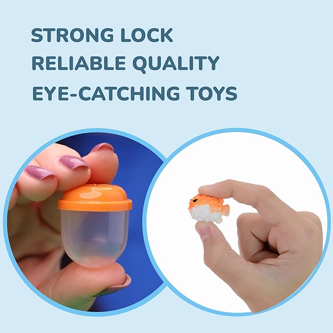 Entervending Vending Machine Capsules with Toys in Bulk - 1.1 Inch Tiny Frosty Clear-Colored Acorn Capsules with Mini Toys for Kids - Plastic Capsules for Toys Bulk – Easter Basket Stuffers