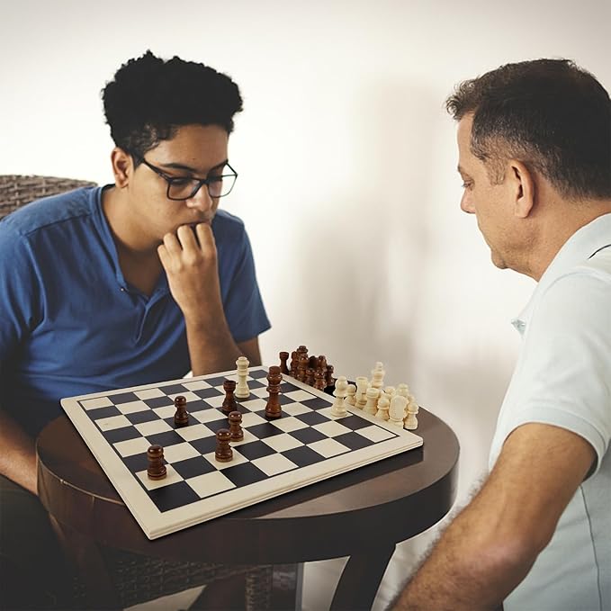 Juegoal 7-in-1 Wooden Board Game Set for Kids Adults, Tabletop Combo Classic Travel Portable Board Games (Chess, Checkers, Chinese Checkers, Backgammon, Parcheesi, Snakes and Ladders, Tic Tac Toe)