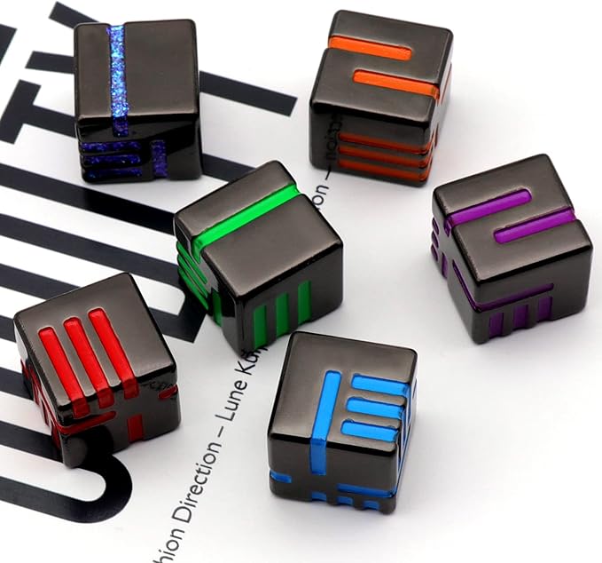 D6 Metal Dice Set, HNCCESG 6 Sided Dice 6 Pieces Solid Metal Game Dice for DND Dungeons and Dragons Role Playing Game RPG Pathfinder Shadowrun Warhammer D&D Accessories Gift (Mixed Color)