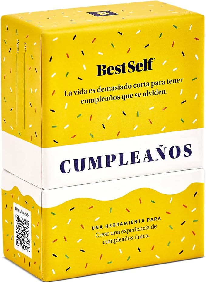 BestSelf Co. Baraja Cumpleaños – 75 Conversation Cards & Activities for Unforgettable Birthday Celebrations | Fun, Meaningful, and Engaging Party Game for Friends, Couples, Family | Spanish Version
