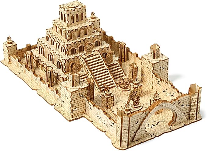 3D Puzzles for Adults & Teens – 235-Piece Wooden DIY Ancient Temple Ruins Wooden Model for Adults to Build, Brain-Teasing Puzzle Game for Any Occasion (Ruins)