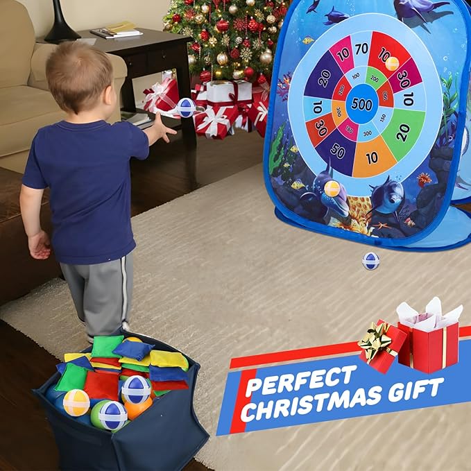 TOY Life Bean Bags Toss Carnival Game, Cornhole, Outdoor Toys for Kids Ages 4-8, Backyard Game Sports & Outdoor Play, Outside Toys for Ages 5-7, Family Lawn Yard Games Birthday Party, Gift for Boys