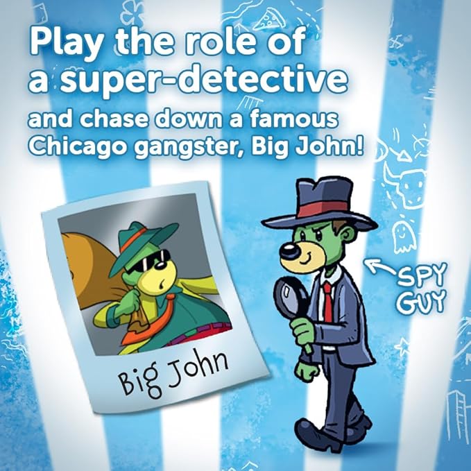 Trefl Spy Guy Chicago Detective Board Game, Chicago Symbols, Searching for Evidence and Catching Criminals, Large Board with a City, Family Game for Adults and Children from 5 Years Old