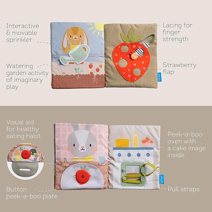 Taf Toys Montessori Toys for 1 2 3 Year Old Activity Book, Preschool Learning Activities for Toddlers. Busy Board Sensory & Fine Motor Skills, with 12 Sensory Toddler Activities for Boys & Girls