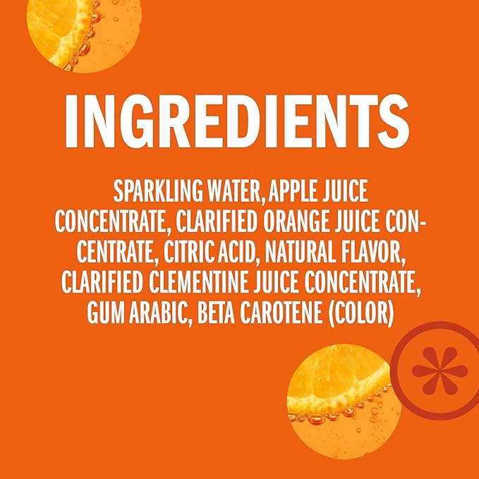 IZZE Sparkling Juice Beverage Blend, Clementine, No Sugar Added, 8.4 FL OZ, 24 Cans