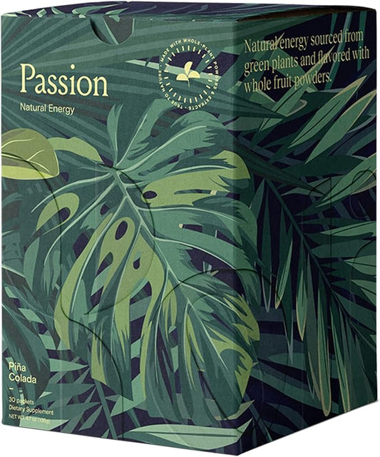 Yoli® Passion Energy Drink Powder Mix - Natural Energy Drink Mix for Endurance and Stamina, 30 Packets - Pina Colada Flavor