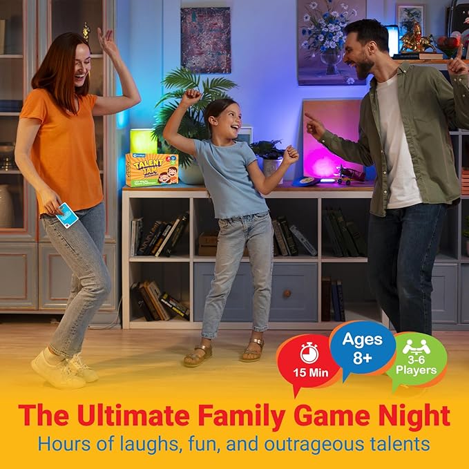 ThinkPsych Talent Jam - Hilarious Talent Show & Charades Game - Fun Family Games for Kids and Adults - Family Game Night for Teens