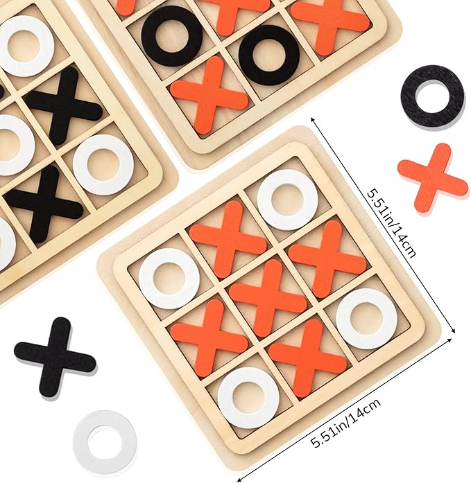24 Pcs Wooden Tic Tac Toe Game Mini Board Game Xo Chess Board Tic Tac Toe Family Birthday Party Favors Goody Bag Stuffer