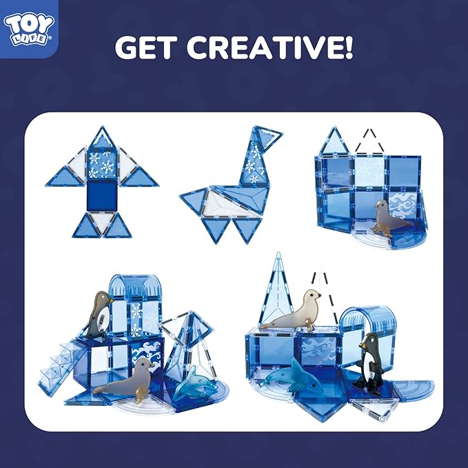 TOY Life Magnetic Tiles for Kids Ages 4-8, Magnetic Toys for Toddlers 3+, Magnet Tile Building Toy for Kids Ages 3-5, Magnet Building Tiles, Toddlers Preschool