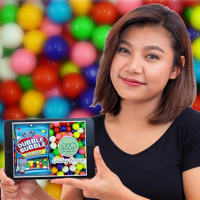 Dubble Bubble Mini Gumball Machine Refills 4.4 oz Bag (2-Pack), 1/2 inch 13mm Assorted Fruit Flavor Bubble Gum, Bundle With Galley Grove Sugar-Free Breath Mints