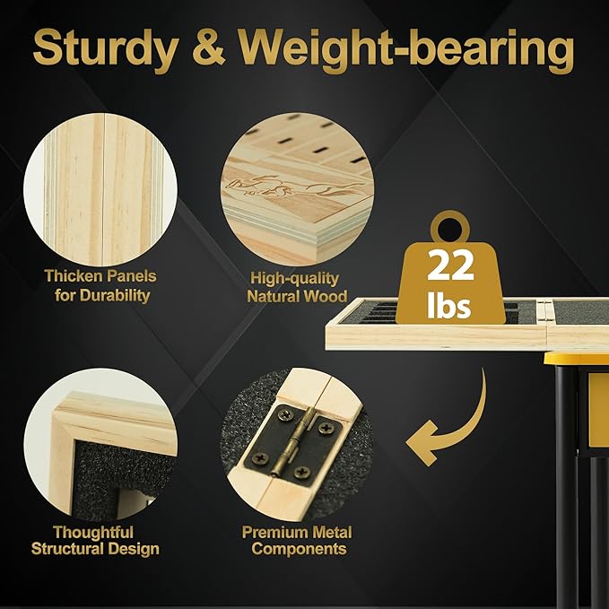 Foldable Horse Race Board Game, Family Dice Game with Solid Wood Board, 12 Horses, 2 Pokers, 100 Chips, Fair Horse Racing Game, Easy Storage, Parties, Family Nights, Gifts, GSM201