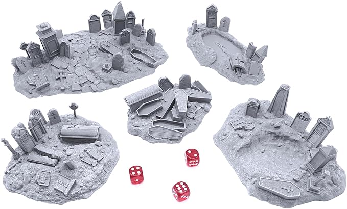 Graveyard Hills - DND Terrain Compatible with Dungeons and Dragons, 28mm Miniature Wargaming, Tabletop RPGs, Wargame Scenery