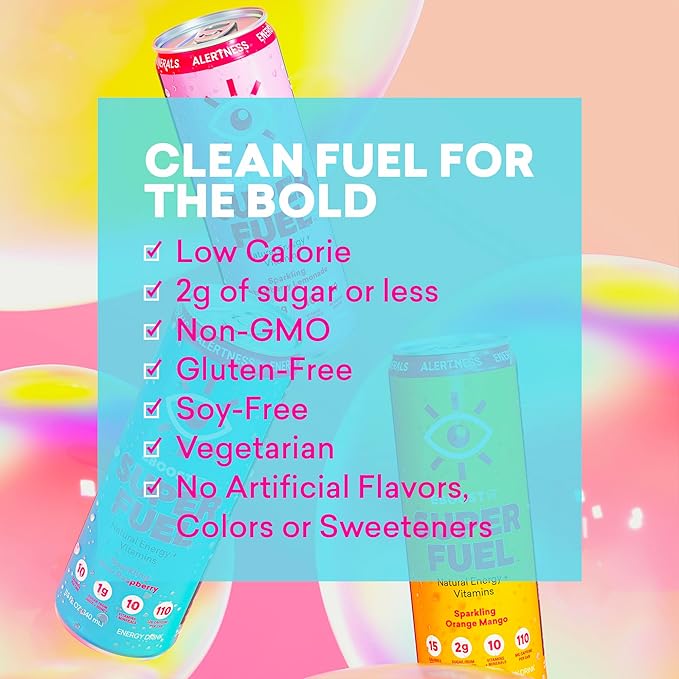 EBOOST Super Fuel Energy Drink - Blue Raspberry - 12 Pack x 11.5 Fl Oz - Caffeine from Natural & Clean Ingredients - Essential Electrolytes, Nootropics, and Vitamins - Sports Preworkout Drink