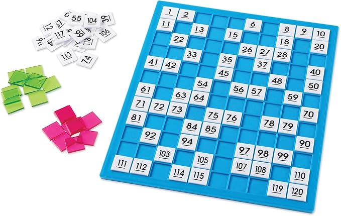 Learning Resources 120 Number Board -181 Pieces, Ages 6+ Learning Math Games for Kids, Educational and Fun Games for Kids