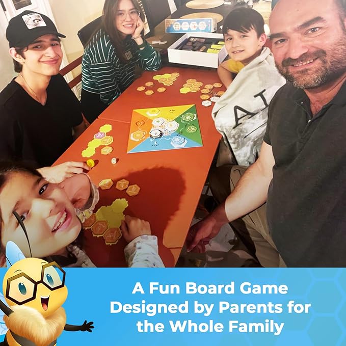 Engaging Hive Game - Strategy Planning for Survival Educational Hive Board Game Based on Bee Biology - Family, Ideal for Pre-Teenagers, Parents, Teachers - Board Games 8+ Year Old