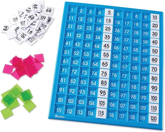 Learning Resources 120 Number Board -181 Pieces, Ages 6+ Learning Math Games for Kids, Educational and Fun Games for Kids