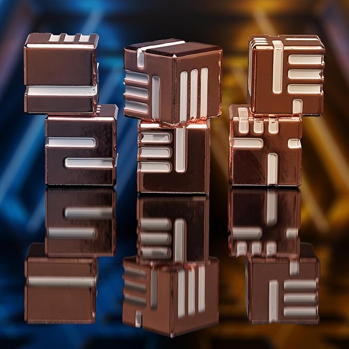 D6 Metal Dice Set D&D,HNCCESG 6 Sided Dice Set Solid Metal Game Dice for DND Dungeons and Dragons Role Playing Game RPG Tabletop Game(Rose Gold)