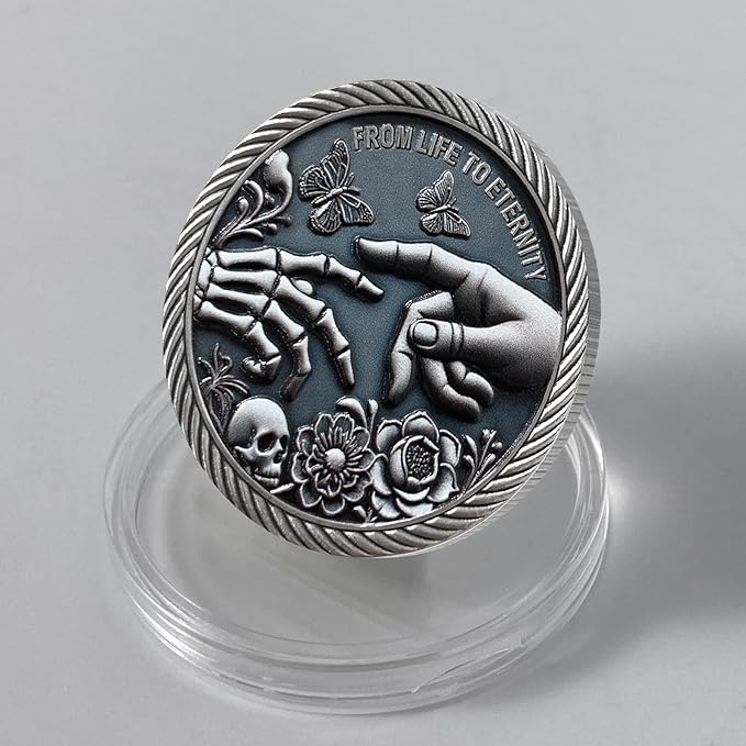 Memento Mori Coin Momento Mori Coin Skull Coin Stoic Gifts Memento Mori Calendar Living Memento Mori Amor Fati Coin (Facepalm Skull)