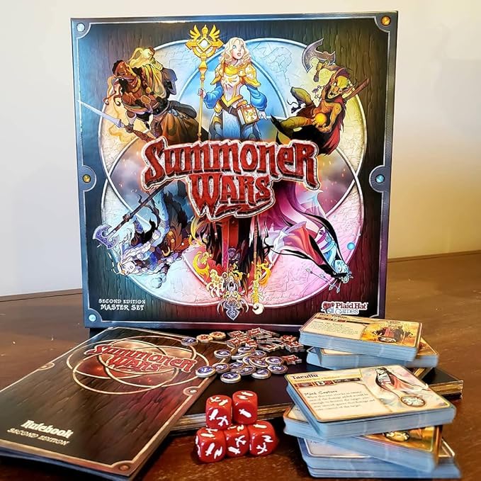 Summoner Wars Second Edition Plaid Hat Games Master Set – Tactical Dueling Card Game – Includes 6 Faction Decks, Custom Dice, and Game Board – Ages 9+, 2 Players