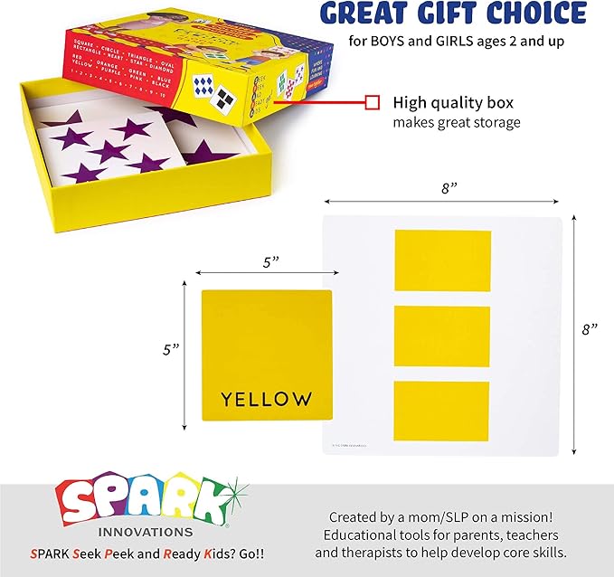 SPARK INNOVATIONS Shapes, Colors, Counting Floor Game, Large Flash Cards and Kids Game, Educational Learning Materials for Children, Matching Cards Toddler Games