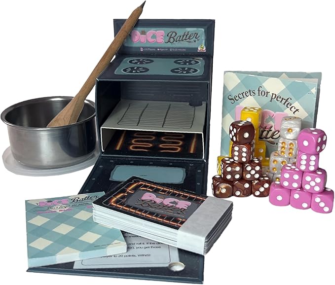 Lethal Chicken Games Dice Batter – Fun Dice Game for Kids and Families | Fast-Paced for 2-4 Players | Party Classroom or Travel Game for Ages 8-12 & Adults | Food-Themed Board Game