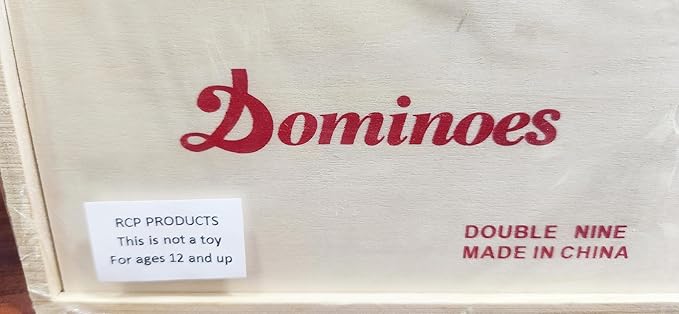 Dominos Set for Adults – Professional Double 9 Dominoes Set of 55 Tiles, Metal Spinner, Classic and Travel Board Game with Wood Case Juegos de Mesa (Color Dot)