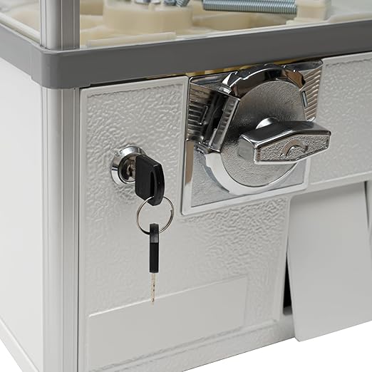 Vending Machine, 20.87Inch Height Candy Gumball Machine with Load Capacity Gumball Bank, Metal Candy Vending Machine for 1.77-1.97Inch Gadget,Portable Candy Dispenser Machine for Retail Shop (White)