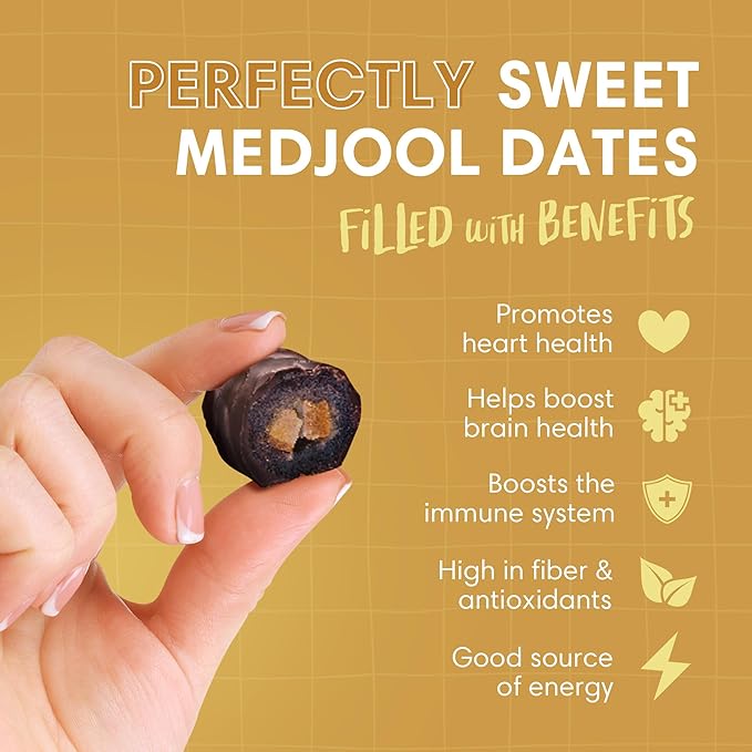 DORREL - Belgian Dark Chocolate Covered Dates (Medjool) with Candied Orange Peels Stuffing, High Energy Vegan Choco Snack, Tasty, Kosher & Non-GMO, Pack of 3 Stuffed Chocolate Dates 7.05 oz / 200 g Ea