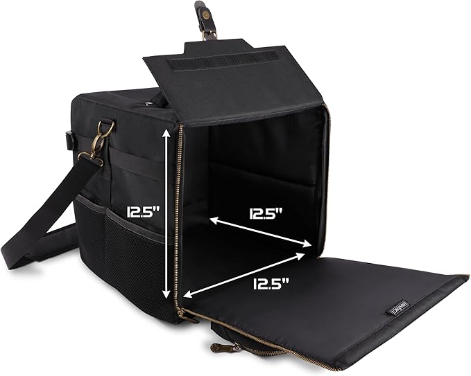 ENHANCE Board Game Shoulder Bag - Reinforced Board Game Storage with Padded Shoulder Strap and Accessories Pockets for Dice, Cards, More - Carrier Protects Tabletop Adventures