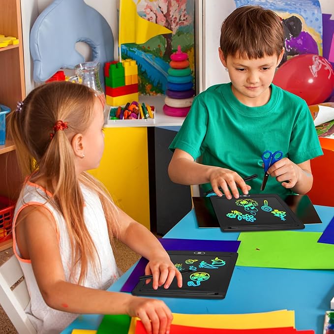 Zhehao 20 Pack LCD Writing Board for Kids, 8.5 Inches Doodle Board Reusable Board Screen Drawing Pad Erasable Painting Pads Educational Toy for 3-8 Years(Black)