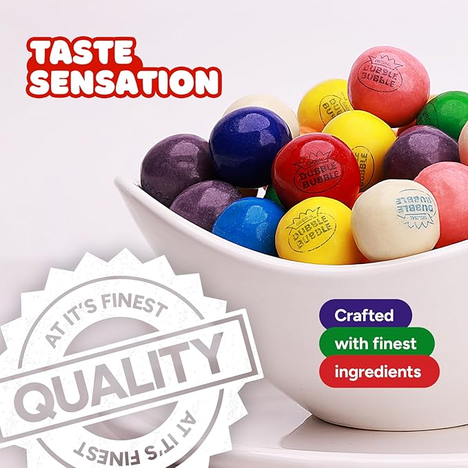 Global Gumball Gumballs for Vending Machine - 0.91 Inch (23mm) Large Dubble Bubble Original Gum Balls for Vending Machine Refill - Kids Chewing Gum - 1.7 LB Bulk Gumballs 110 ct - Bubble Gum Balls