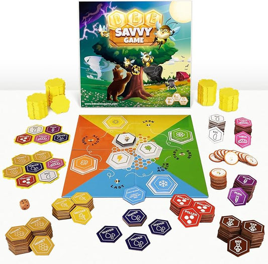 Engaging Hive Game - Strategy Planning for Survival Educational Hive Board Game Based on Bee Biology - Family, Ideal for Pre-Teenagers, Parents, Teachers - Board Games 8+ Year Old