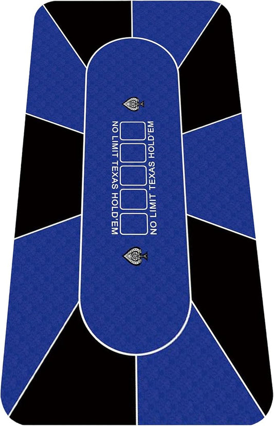 nuveti 79 x 39 Foldable Texas Poker Card Tabletop Layout Portable Anti-Slip Rubber Board Game Mat Smooth Premium Surface, Noise Reduction Poker Mat for Table