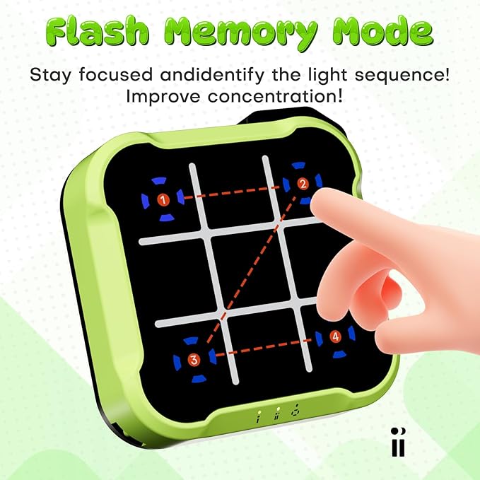 Electronic Tic Tac Toe Bolt Game, Handheld Digital Board Game Console, Electric Puzzle Game for Educational and Memory Growth, Portable Travel Games for Car Ride, Gift Ideal for Kids and Adults