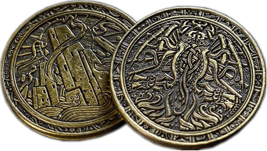 Cthulhu Poker Cards Collection Playing Cards Rare Limited Poker Cards Gift for Men or Women, Great for Cardistry,Card Games and Party (1 PC Metal Coin)