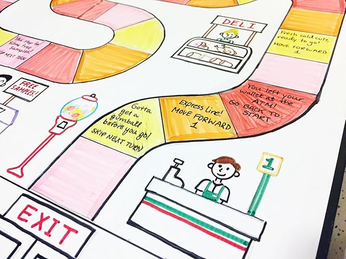 One Blank Game Board (1 Single Fold Game Board (18" x 18") Create Your Own Board Game, DIY Board Game, Family Board Games