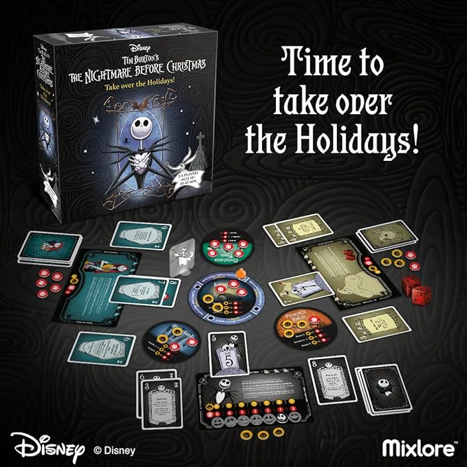 Nightmare Before Christmas Card Game - Quick Tactical Game with Unique Character Decks for Ultimate Holiday Wins, Fun Family Game, Ages 10+, 2-6 Players, 30-45 Min Playtime, Made