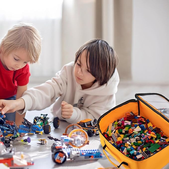 4 PCS Toys Storage Bag, Classic Bricks Building Set Storage Bag, Toy Organizer Bags for Building Toys, Puzzles, Large X Large Size