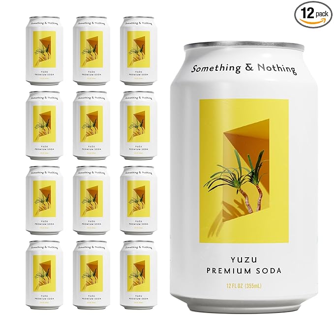 Something & Nothing Seltzer | Lightly Carbonated, Full Flavoured with Added Grape & Lemon Juice | Vegan & Low Calorie Sparkling Water | 12 fl oz Cans, Pack of 12โฆ (Yuzu)