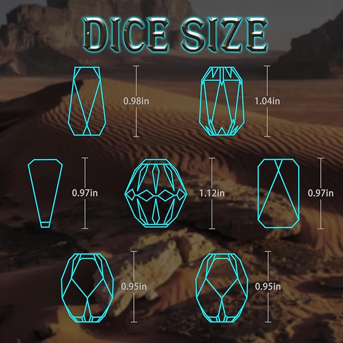 Dungeons and Dragon Dice of 7, Metal Dice Set D and D Polyhedral DND Dice Set with Cardboard Box Unique Cool Stonehenge Theme RPG Dice for Role Playing Games Gifts (Blue)