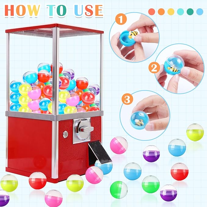 Sosation 150 Pcs 1. 26 Inch Gumball Vending Machine Capsules Empty Round Capsules Plastic Containers Toy for Prizes Gift Party Favors
