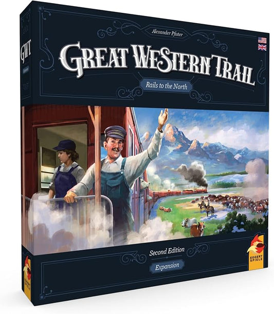 Great Western Trail 2nd Edition Rails to The North Board Game Expansion - New Adventures Await! Strategy Game for Kids & Adults, Ages 12+, 1-4 Players, 75-150 Min Playtime Made by Eggertspiele