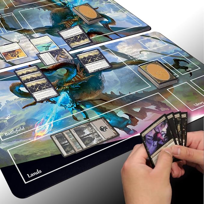 Board Game MTG Playmat Games Size 60X35 cm CCG Compatible for TCG RPG CCG Play mats (Nicol Bolas, The Ravager-Zone)