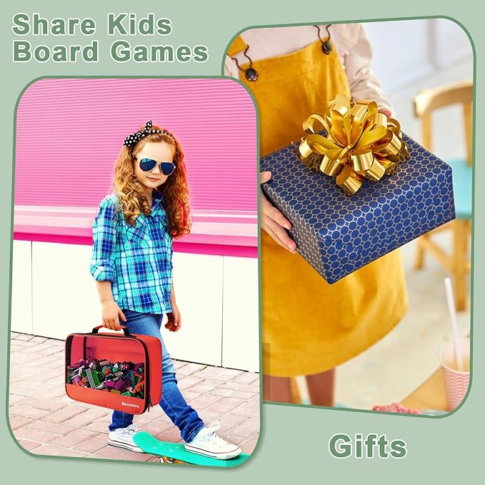 4 PCS Toys Storage Bag, Classic Bricks Building Set Storage Bag, Toy Organizer Bags for Building Toys, Puzzles, Small Large Size