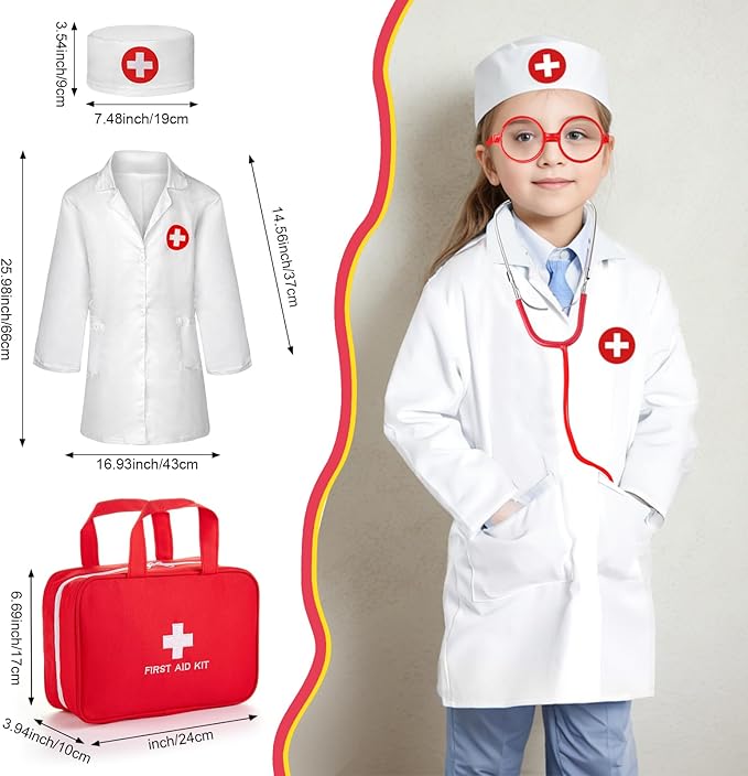 Doctor Kit for Kids, 36 Pcs Pretend Kids Doctor Playset kit for Toddlers 3-5 with Medical Bag & Real Stethoscope ,toddler doctor play set for Boys and Girls Fun Role Playing Game Doctor Play Gift