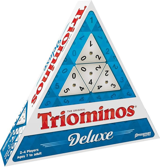 Pressman Tri-Ominos - Deluxe Edition Triangular Tiles with Brass Spinners, 5"