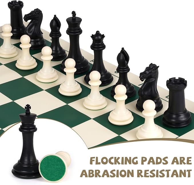 20" Tournament Chess Set - New Modern Style Pieces - Chess Board Set with XL 4X Quadruple Weighted Pieces - Travel Chess Sets for Adults Unique - Kids Chess Set for Kids - Chess Geeks