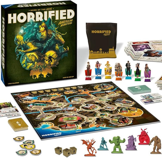Ravensburger Horrified: American Monsters Strategy Board Game - Engaging and Scalable Gameplay | Classic Cryptids Adventure | Perfect for Family Game Nights | Ages 10 & Up